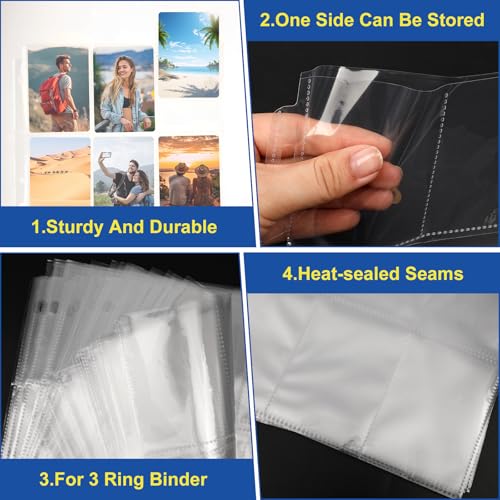 ZENOWICK 2160 Pockets Card Sleeves Binder Sheets | 9 Pocket Card Sleeves for 3 Ring Binder, Trading Cards Sleeves Fit for Baseball, Football, Game, Business Cards(120 Pages) - size: 120 Pack