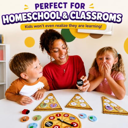 CVC Words on Pepperoni - Learn to Read & Write, Magnetic Phonics Games | Preschool Kindergarten Learning, Write-Wipe Activity, Classroom & Homeschool Supplies, Speech Therapy Ages 3+ - size: CVC Word Game