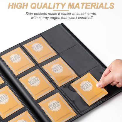 Card Binder 9 Pocket Storage 360 Card Binder,Trading Card Binder (Black) | Senior and Sturdy Side-Loading Album,Intended For YuGiOh,MTG, TCG,Game Cards & Baseball Card Binde - color: Black