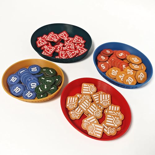 World Order: Component Bowls - 4 Holders, 3D Printed, Organization Upgrade, Hold & Store Board Game Pieces, Engraved Details, Collectible Accessory - style: Component Bowls