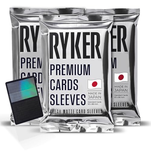Ryker Sleeves Standard Size Matte Trading Card Sleeves Compatible with Magic The Gathering MTG Pokemon Trading Cards Board Games and Card Game Clear Protectors (300 Count, Clear) - color: Clear, size: 3 Pack