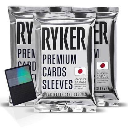 Ryker Sleeves Standard Size Matte Trading Card Sleeves Compatible with Magic The Gathering MTG Pokemon Trading Cards Board Games and Card Game Clear Protectors (300 Count, Clear) - color: Clear, size: 3 Pack