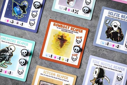 Reap Card Game | A Spooky & Cute Game of Grim Reaper Soul Stealing Strategy | Ages 14+ | 2-4 Players | for Players who Wish it was Halloween All Year Round!