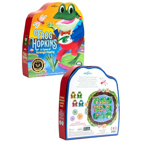 eeBoo Frog Hopkins Shaped Board Game - Award Winning Spatial Strategy & Frog Hopping Game, Screen-Free Fun for 2-4 Players, Kids Ages 4 and up - style: Frog Hopkins