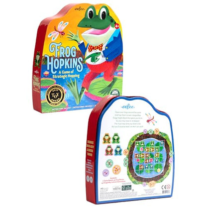 eeBoo Frog Hopkins Shaped Board Game - Award Winning Spatial Strategy & Frog Hopping Game, Screen-Free Fun for 2-4 Players, Kids Ages 4 and up - style: Frog Hopkins