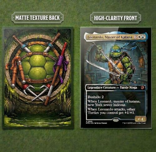 MTG Sleeves, TMNT Card Sleeves MTG&TCG, Compatible with Magic the Gathering | (66mm x 92mm)103ct Standard Size Sleeve with Matte Art for Trading Card Deck Protection, Art magic card sleeves no slip grip. - color: Ninja Turtles 1