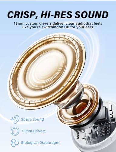 New Version Wireless Gaming Earbuds, 20ms Ultra Low Latency, 2.4GHz + Bluetooth 5.3 Dual Mode, ENC Mic, USB-C Dongle Compatible with PS5/PS4, Meta Quest 3/3S/2, Steam Deck, PC & Mobile - White