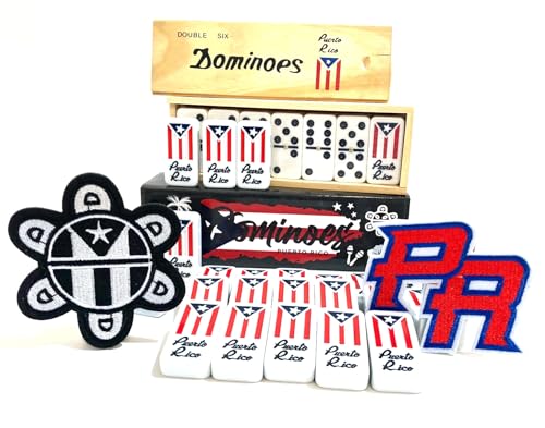 Puerto Rico Dominoes Puerto Rican Dominoes PR Flag Dominos Adult Doubles Six Boricua Accessories PR Flag Tiano edotion