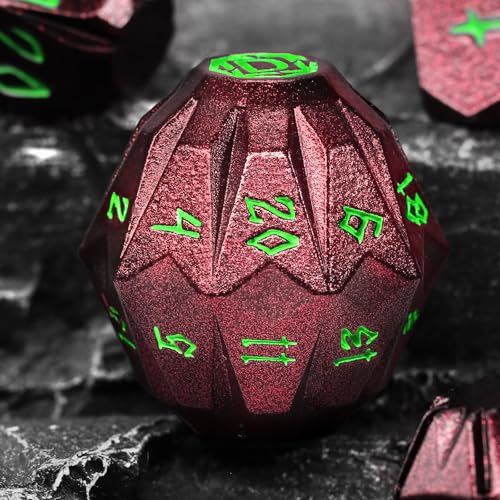 FONVGOGO Metal DND Dice Set for Dungeons and Dragons - 7-Piece Polyhedral RPG D and D Dice Set with Unique Cool Stonehenge Design & Cardboard Box - for Tabletop Gaming Gifts (Brown Green) - color: S Brown Green