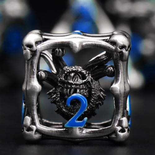 Beholder Dice Set DND, Dragon Eye Dice, ZHOORQI 7PC/Set Polyhedral Dices for Dungeons and Dragons, RPG, Eye Monster DND Gifts（Eye-Blue Number） - color: Eye- Blue