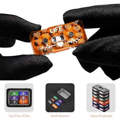 6Pcs MTG Life Counter Double Digits with Metal Box, Health Tracker Life Counter for Collectible Card Games, Compatible with D&D RPG CCG TCG Tabletop Board Games Magic Card Games Accessories - color: A Color-6pcs