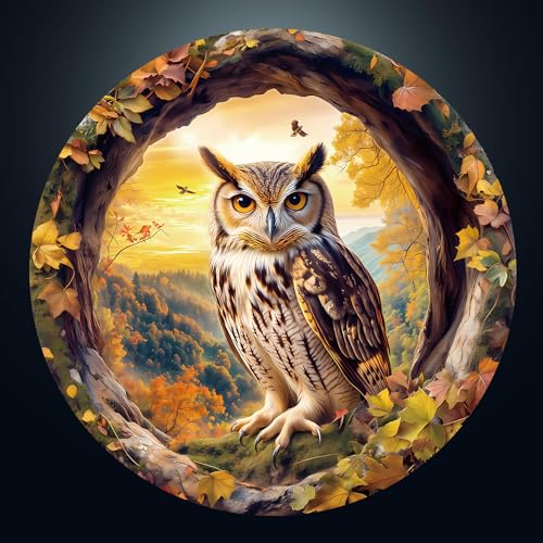 1000 Piece Puzzles for Adults, 26.6 * 26.6in Mountain Owl Puzzle | 1000 Pieces Flat Puzzles with 3D Visual Effect When Completed, Adult Puzzle Games - color: Mountain Owl