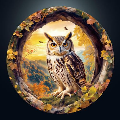 1000 Piece Puzzles for Adults, 26.6 * 26.6in Mountain Owl Puzzle | 1000 Pieces Flat Puzzles with 3D Visual Effect When Completed, Adult Puzzle Games - color: Mountain Owl