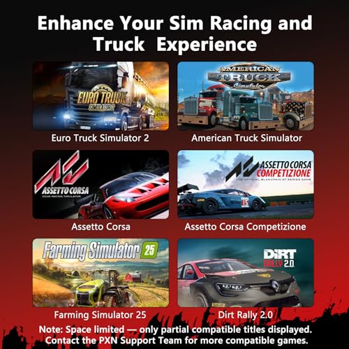 PXN CB1 PC Button Box, Programmable Sim Control Panel | 19 Buttons & Switches, RGB Backlit, Driver-Free USB, for Gaming Steering Wheel Setup, Racing, Truck & Farming Sims