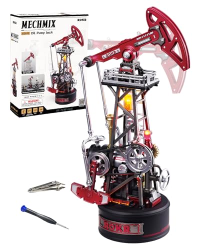 ROKR Industrial City Series-3D Puzzle Oil Pump Jack,3.5H Build Time,Motorized&LED Lighting,Modular Puzzle for Adults&Teens