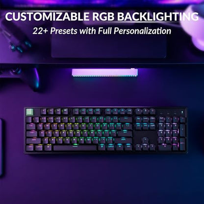 Keychron K10 HE Wireless Hall Effect Keyboard, Full-Size, Rapid Trigger, Adjustable Actuation, 2.4GHz/Bluetooth/Wired, RGB Backlit, Lime Silent Red Magnetic Switch, for Mac/Windows/Linux - color: Silent Red Switch
