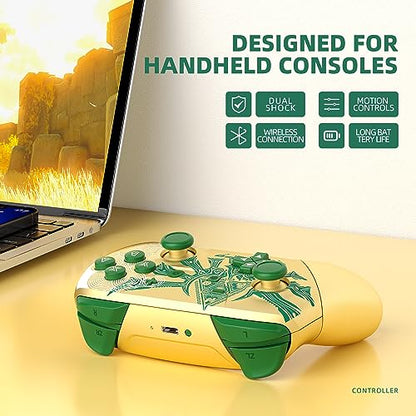Switch Pro Controller, Wireless Switch Controllers with Carrying Storage Case, Upgraded Gamepad Switch Remote Replacement for Switch Controller Support NFC/Dual Vibration/Screenshot/Wake-up Function - color: Gold