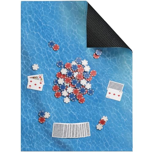 Board Game Mat for Table 47 x 72 Inches, Waterproof Neoprene Gaming Playmat for Mahjong, Poker, Board Games, Card Games, Tile Games, Dominoes & RPG–Large Portable Table Cover (Ocean) - color: Ocean, size: 47" x 72"