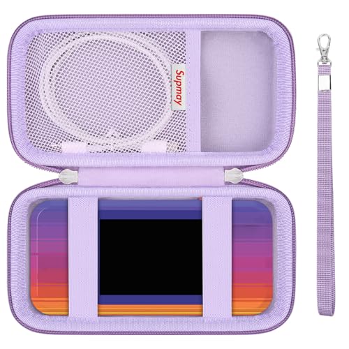 Supmay Hard Travel Case for My Arcade Data East Pocket Player, Portable Video Game System Handheld Game Protection Case with Mesh Pocket for Batteries and USB-C Cable, Purple - color: Purple