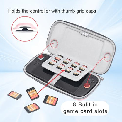RLSOCO Slim Case for Nintendo Switch 2 Game Console with 8 Game Card Slots - Pink (Case Only) - color: Small Case Pink
