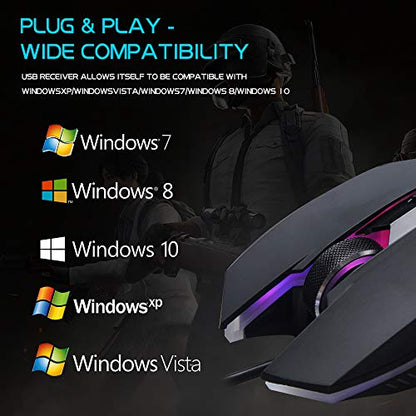 Wired Gaming Mouse with Side Buttons, Ergonomic Mouse with 4 LED Backlight Modes Up to 3200 DPI for Laptop/PC/MacBook Pro E-YOOSO X-5