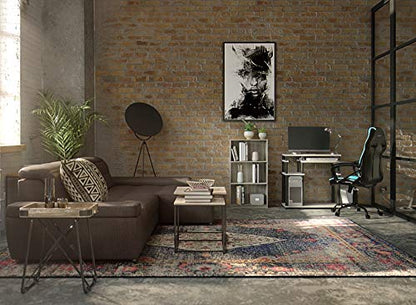 Furinno Abbott Computer Desk with Bookshelf, French Oak Grey/Black - color: French Oak Grey/Black, size: 19 Inch