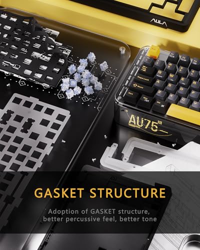 AU75 Wireless RGB Gaming 75% Mechanical Hot-Swappable Keyboard | OIXOC Keyboard with Multi-Device Connectivity, Customizable LED Backlit, Knob Control, PBT Keycaps for Windows, Mac, PC