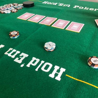 Poker Table Game Mat Layout - 36" x 72" Rectangle Las Vegas Style Green Casino Felts Table Top Cover, Great for Poker Game Night Events Theme Party Fundraisers & Gatherings (Pack of 2) - size: 36" x 72" (Pack of 2), style: Texas Holdem