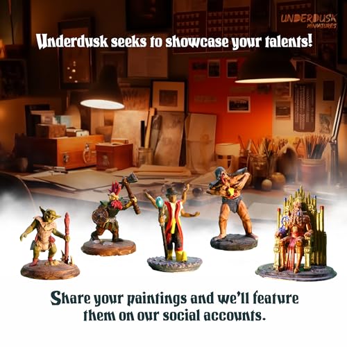 Underdusk Ominous Encounters: 64 Unpainted DND Miniatures Bulk Set for Dungeon Masters – 24 Designs, 28mm Figures with 4 Huge Boss Monsters – D&D 5e & Pathfinder Compatible, Stat Blocks Included
