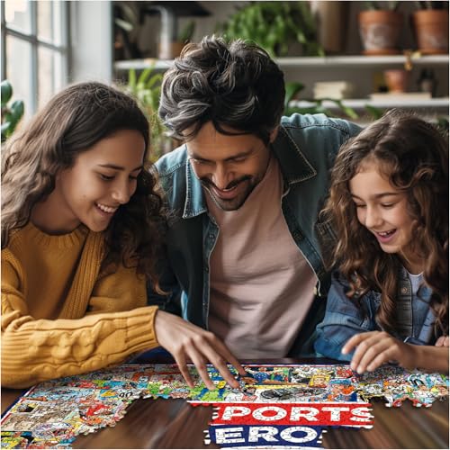 White Mountain 1000 Piece Jigsaw Puzzle Iconic Athletes, Sports Heroes | Large Pieces, Gift for Adults and Family, 24"x30" in, Collage
