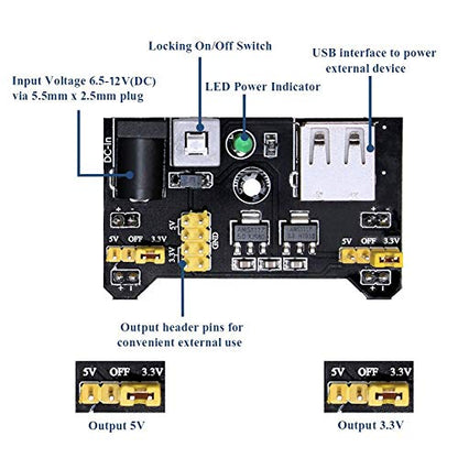 Electronics Component Fun Kit w/E-Book, Upgraded Electronic Starter Kit with Breadboard, Jumper Wires, PCB Soldering Kit, LEDs & Resistor Kit for Arduino, Raspberry Pi, ESP32, ESP8266