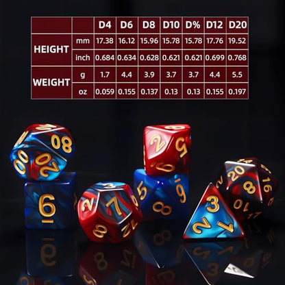 Coyeekn 30-Set DND Polyhedral Dice with Storage Pouch | 210 Total Polyhedral Dice, 7 Per Set, 30 Complete Dice Sets (D4-D20), Great for D&D, MTG & Tabletop RPG Games - color: 30set-210pcs
