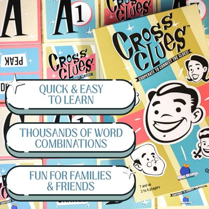 Blue Orange Games Cross Clues- New Cooperative Family Party Game for 2 to 6 Players. Recommended for Ages 7 and up