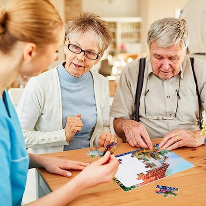 4 Pack 16 Large Piece Puzzles Dementia Alzheimer's Products and Activities - Memory Game for Patients in Nursing Home - Easy Puzzle for Adults for Seniors or Elderly Alzheimer's Patients (4pcs)
