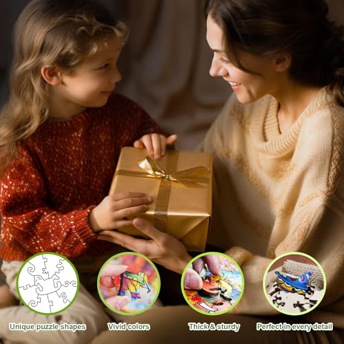 Wooden Puzzles for Kids Ages 4-8, Sea Turtle Puzzle, Unique Animal Shaped Wooden Jigsaw Puzzles for Kid, 50 Pieces Puzzles for Kids(50pcs,11.4 * 11.4in) - color: Baby Turtle