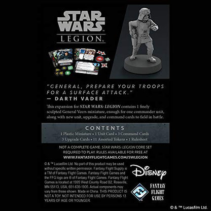 Star Wars: Legion General Veers COMMANDER EXPANSION - Lead Imperial Forces to Victory! Tabletop Miniatures Strategy Game, Ages 14+, 2 Players, 3 Hour Playtime, Made by Atomic Mass Games - style: Galactic Empire Expansions: General Veers