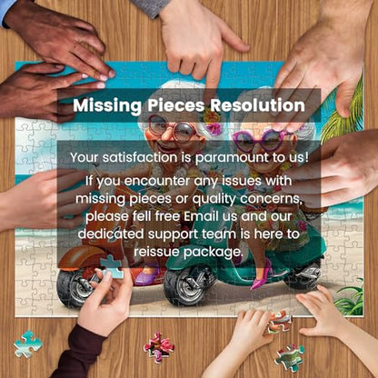 500 Piece Puzzles for Adults,Fun Grandmothers Puzzle for Teens Adult Seniors,Best Friends Beach Cruising Jigsaw Puzzle 500 Pieces,Cartoon Humor Puzzle with Letters on Back,Challenging Family Game Gift - style: Fun Grandmothers