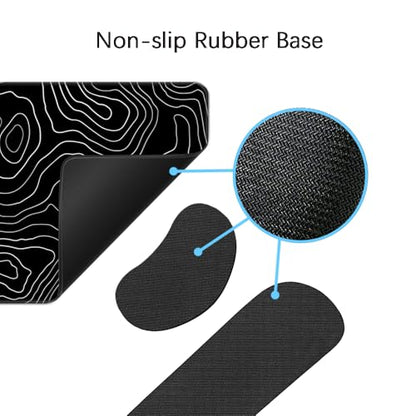 Desk Mat, Large Gaming Mouse Pad with Wrist Rest, 4 in1 XXL Mouse pad+Keyboard Wrist Rest+Mouse Pad Wrist Support+Cup Coaster Set, Ergonomic Desk Pad for Home Office, Topographic Line - color: Topographic Line