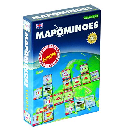 MAPOMINOES Europe – The Ultimate Geography Game – Fun and Educational Travel Card Game About Connecting European Countries for Kids Teens and Adults. Like Dominoes with maps.