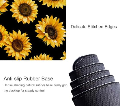 Large Mouse Pad Gaming Mousepad XL Sunflowers Desk Mat Mouse Pad Long 31.5x11.8 in Extended Big Cute Mouse Pad Waterproof Desk Pad with Non-Slip Base and Stitched Edges for Computer Keyboard - color: Sunflowers