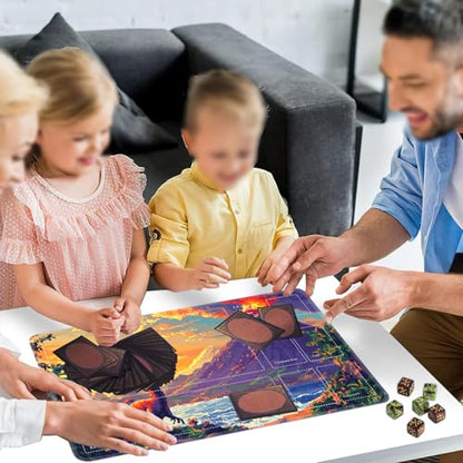 for MTG Card Playmat with Zones-Includes A Storage Bag and 6 Dice, 24 x 14 inches for TCG Playmat with Non-Slip Rubber, Game Mat, Dinosaur Volcano Eruption - color: Yux-playmats-2-2A-286
