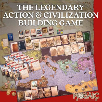 Mosaic: A Story of Civilization - Strategy Board Game for Adults and Family | Fast, Fun, Action-Selection and Area Control Game | 1-6 Players | Ages 14 and Up | 120 Minutes | by Forbidden Games