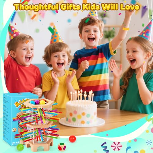 Montessori Wooden Board Game with 42 Sticks & Dice for Kids Ages 3-6 | Math Learning Toys Fine Motor Skills & Counting Educational Toy, Family Travel Game Birthday Gifts for Boys Girls