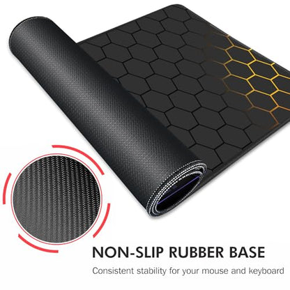 Galdas Mouse Pad for Gaming,XXL XL Large Mouse Mat Long Extended Mousepad Desk Mat Non-Slip Rubber Mice Pads Stitched Edges Thin (31.5 x 11.8 x 0.12 Inches) Grid - color: Grid