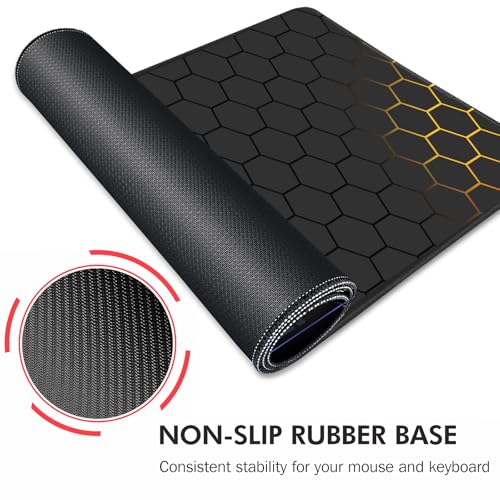 Galdas Mouse Pad for Gaming,XXL XL Large Mouse Mat Long Extended Mousepad Desk Mat Non-Slip Rubber Mice Pads Stitched Edges Thin (31.5 x 11.8 x 0.12 Inches) Grid - color: Grid