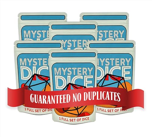 1985 Games Mystery Dice, Set of 7 Polyhedral Dice, Wide Range of Patterns, Gaming Dice, Suitable for Role Playing, Table Games (Pack of 6) - color: Mystery Dice, size: Pack of 6