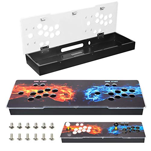 ARCADORA DIY Arcade Console Case Acrylic Panel Video Game Machine Box Replacement Case, Supports 8 Buttons, Home Cabinet 2 Players DIY Joystick Accessories Kit Empty Arcade Box