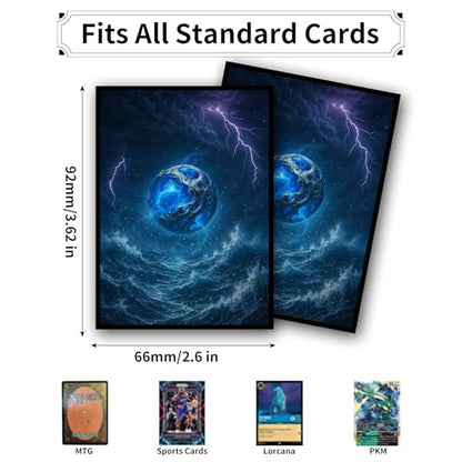 MTG Card Sleeves - Element Series (Earth/Fire/Wood/Water/Dark) - Ultra Clear Front & Matte Finish Back, 100 Count Standard Size Matte Art Sleeve for Magic The Gathering (Abyssal Tear) - color: Abyssal Tear