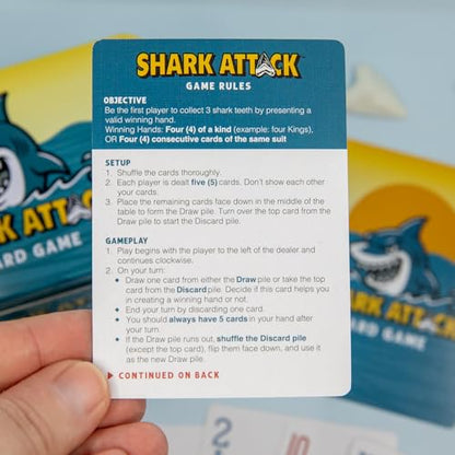 Shark Attack Card Game | Beach Game and Pool Game for the Whole Family | Screen for All Ages Adults and Grandparents | Perfect for Vacation, Lake Cabins and Beach Houses