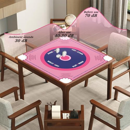 ARELUX Mahjong Mat with Carrying Bag - 32"x32" Non-Slip Noise Reducing Table with 4 Mahjong Rules Cards 2025 Cover for American Mahjong, Poker, Card & Board Games, Premium Gaming Mat